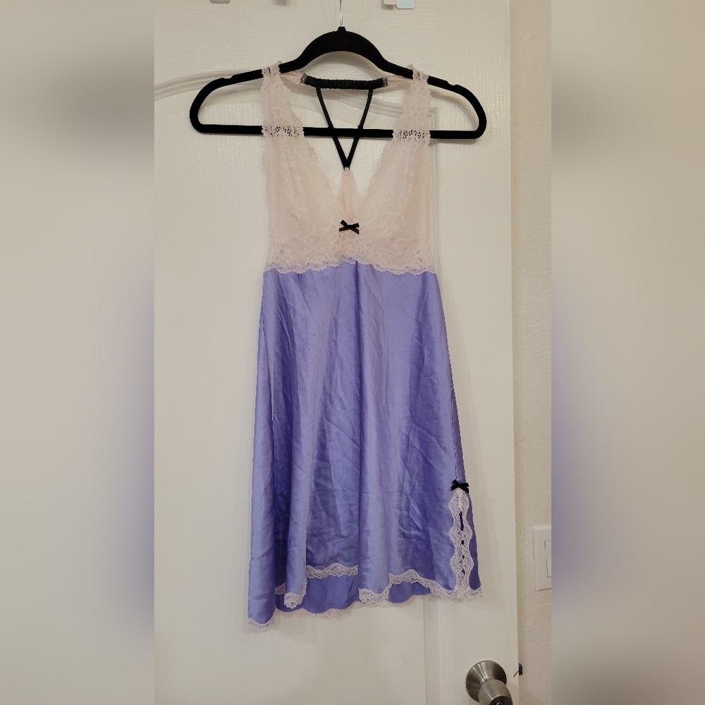 Victoria's secret sexy nightgown slip lace lavender violet valentines day linger